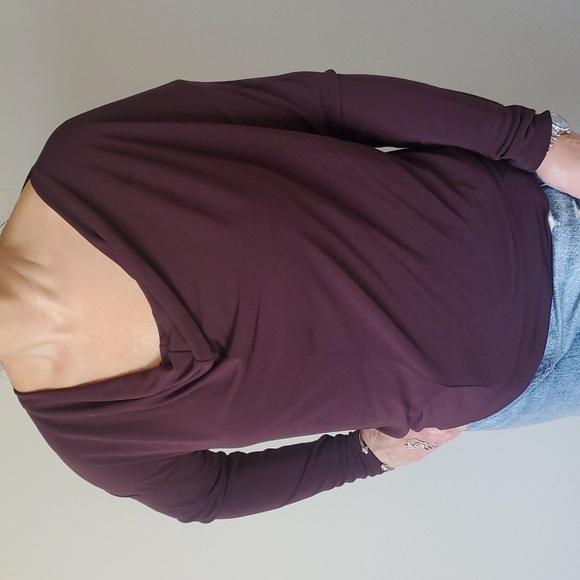All Saints Elegant Birgundy Long Sleeve Top - Picture 2 of 8